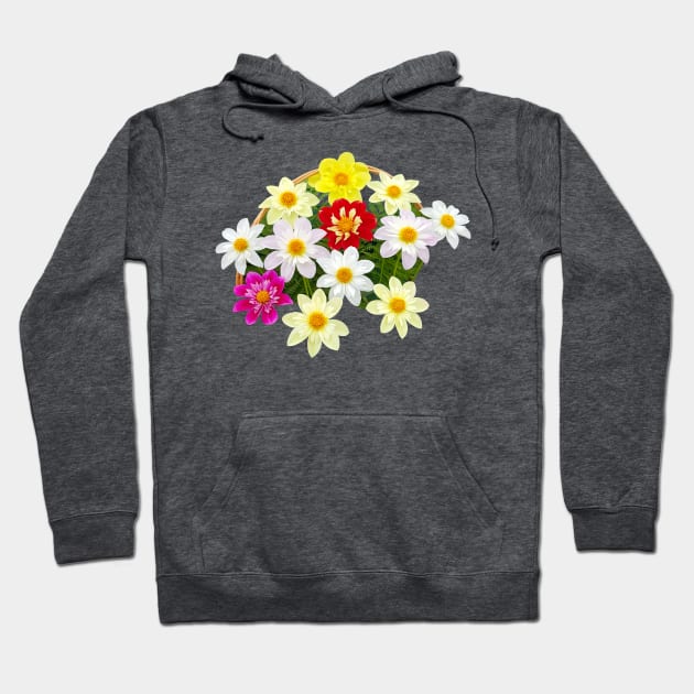 Bunch of Dahlias Floral Photo Hoodie by ellenhenryart